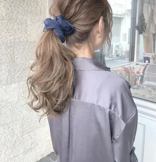 セミロング カラー ヘアアレンジ Mariana/ 鶴原-ハイライトのヘアスタイル