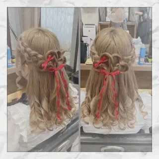 セミロング ヘアアレンジ ヘアセット/着付け 𓇼 松本 夏美𓇼のヘアスタイル