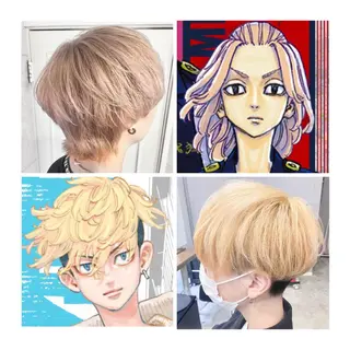 ショート カラー GARU-ガル-所属・TSUNO🦖 派手髪/オタク美容師のヘアスタイル