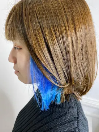 ミディアム カラー リルウヘアー 天王寺のヘアスタイル