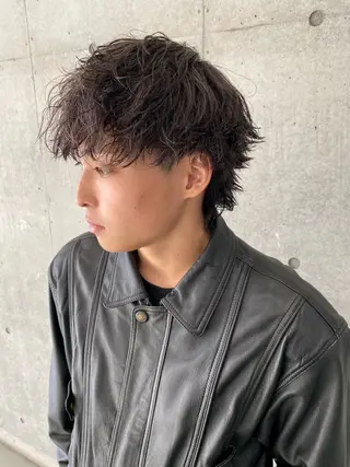 パーマ メンズ パーマ特化/フェザー パーマシャドウ/真生のヘアスタイル