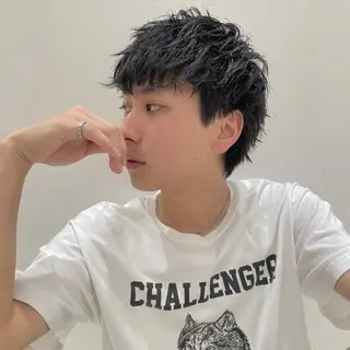 ショート カラー パーマ メンズ CLUTCH天王寺 西藤遥河のヘアスタイル