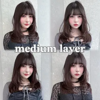 ミディアム Lond espoir所属・韓国レイヤー／似合わ せ／nazuna🩵のヘアスタイル