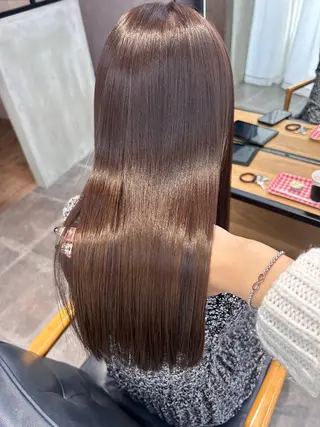 セミロング カラー 韓国×髪質改善カラー 💎hinaのヘアスタイル