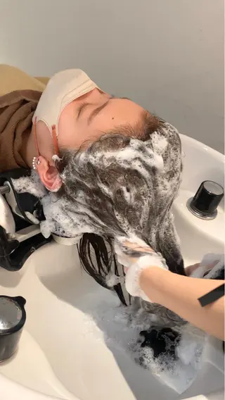 ミディアム カラー パーマ ヘアアレンジ 小野寺瑞希 /最小顔カットのヘアスタイル