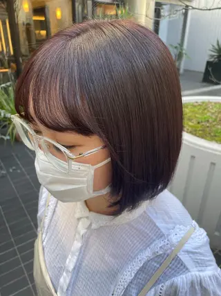 ミディアム カラー 韓国ナチュラル・ ベージュ/落合夏希のヘアスタイル