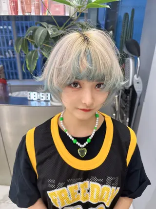 ショート カラー ヘアアレンジ 新宿店長 🦄ブリーチYUGOのヘアスタイル