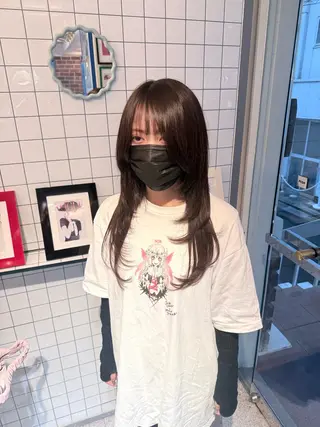 セミロング ウルフレイヤー エクステ/kokiのヘアスタイル