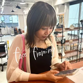 ミディアム カラー お洒落パーマ/ 艶カラー/michiのヘアスタイル