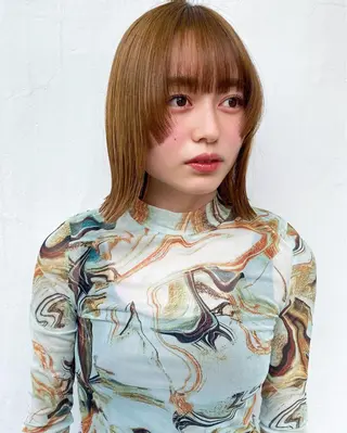 ミディアム パーマ、髪質改善 菊地美月のヘアスタイル