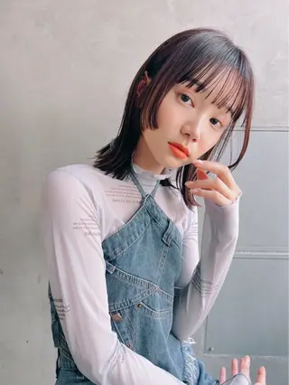 ミディアム カラー パーマ ヘアアレンジ ✂️ボブ特化 🌷喜美花のヘアスタイル
