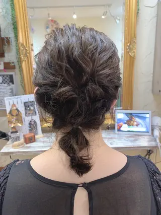 ミディアム ヘアアレンジ 林 友美のヘアスタイル