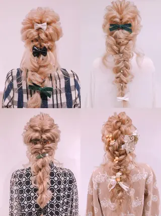 ヘアアレンジ 透明感カラー 山中のヘアスタイル