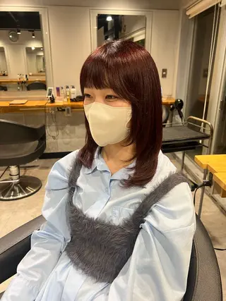 ミディアム カラー NANAMI🩵 大人可愛い韓国ヘアのヘアスタイル