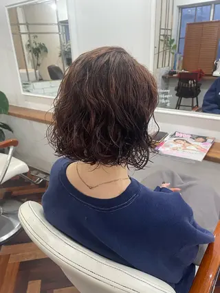 ショート パーマ mopa所属・mopa_kaede 暖色カラー/ロングのヘアスタイル