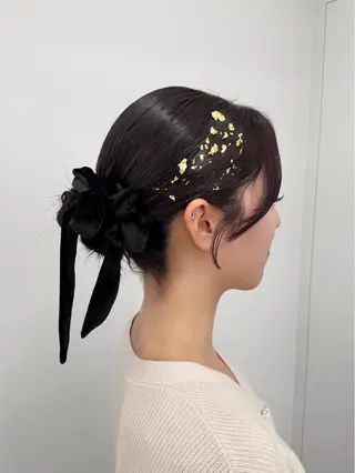 セミロング ヘアアレンジ 韓国ヘア/顔周り ヘアセット/加藤優里のヘアスタイル