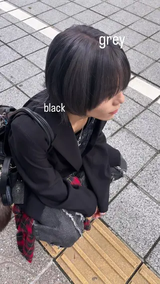 セミロング カラー メンズ 🍓ハイトーンカラー 🎀nene🍓のヘアスタイル