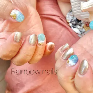 ネイル Rainbow nailsくろちゃんのネイルデザイン