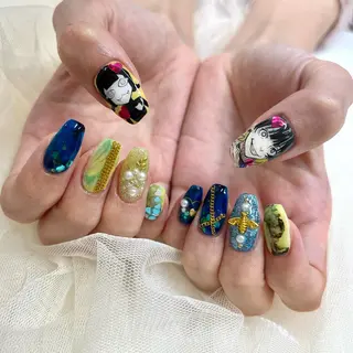 セミロング 池袋痛ネイル Nok. 渡辺のネイルデザイン