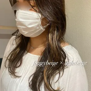 セミロング カラー 顔周り/くびれヘア 韓国ヘア💕風間るなのヘアスタイル