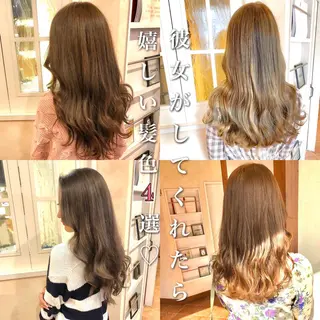ロング カラー 韓国ハッシュカット/ 新宿/髪質改善/岡崎のヘアスタイル