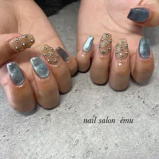 セミロング ネイル nail salon émuのネイルデザイン