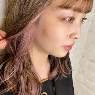 セミロング カラー ヘアアレンジ 🌈トップデザイナー 金沢駅近nanamiのヘアスタイル