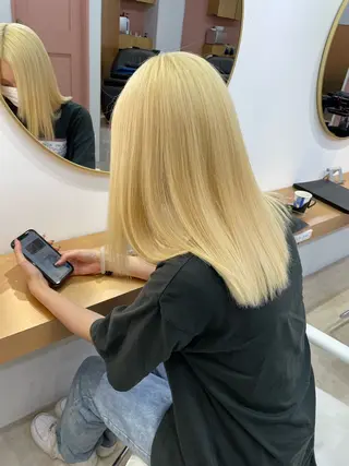 ミディアム ブリーチ指名 No１🏆RENのヘアスタイル