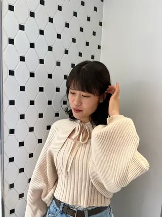 ミディアム カラー ヘアアレンジ 顔周り/透明感/銀座 🩵りのせのヘアスタイル