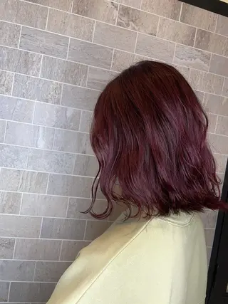 ミディアム ブリーチ毛矯正.髪質 改善.髪にドラマをのヘアスタイル