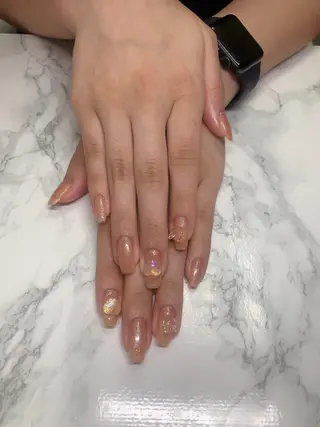 ネイル はな💎ネイル ワンホン、長さ出しのネイルデザイン