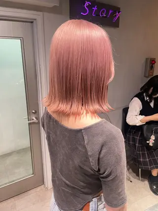 ミディアム カラー 🦋ハイトーンボブ ショート🦋トシキのヘアスタイル