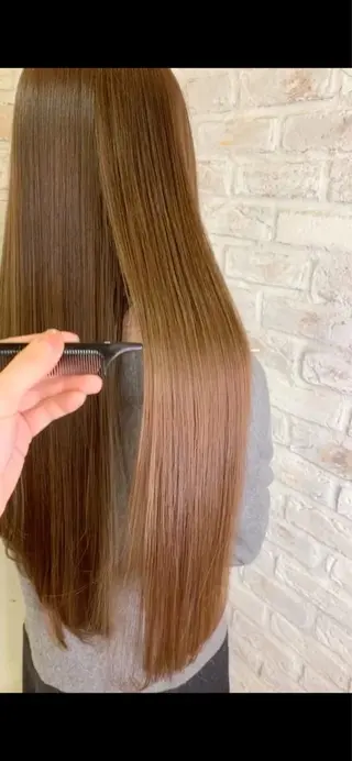 ロング 縮毛矯正×髪質改善 小笠原大樹のヘアスタイル