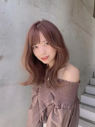ミディアム カラー 新宿✨顔周りカット 韓国ヘア/坂本亜裟海のヘアスタイル