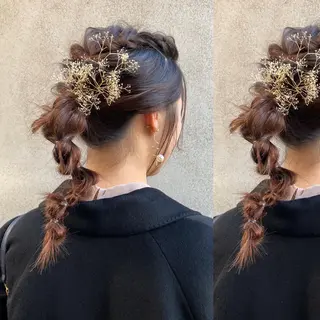 ミディアム カラー ヘアアレンジ ツキノキ ミナのヘアスタイル