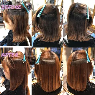 セミロング パーマ ブリーチ縮毛矯正/ デサキ ショウヘイのヘアスタイル