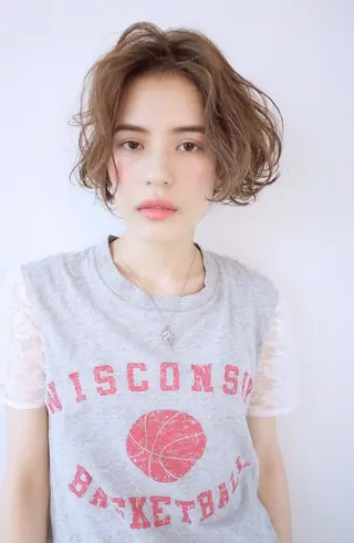 ミディアム カラー マツエク・マツパ 🤎ベージュカラー 🐶メンズパーマのヘアスタイル