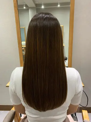 ロング 難波/髪質改善/スパ ツヤ／顔周りレイヤーのヘアスタイル