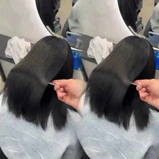 ミディアム カラー ヘアアレンジ 新宿 /髪質改善/ 縮毛矯正/ヒュウガのヘアスタイル