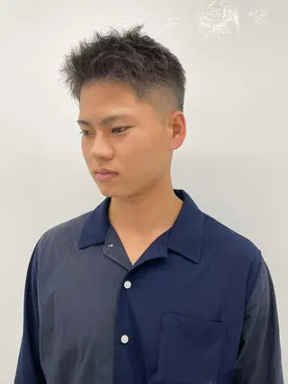 メンズ スパイキーパーマ 柏NO1 藤本葉のヘアスタイル