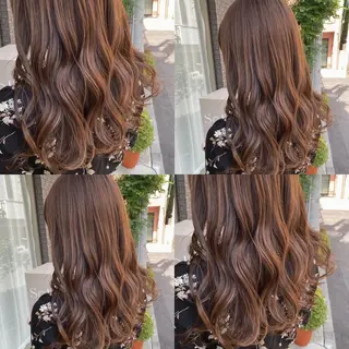 セミロング カラー グレージュ/透明感/ 韓国ヘア/RISAのヘアスタイル