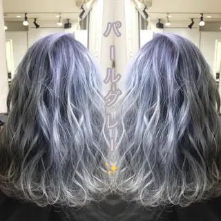 ミディアム カラー メンズ ハイトーン髪質改善 家中貴典のヘアスタイル