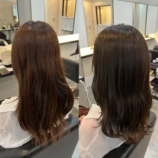 セミロング カラー 工藤 梨花のヘアスタイル