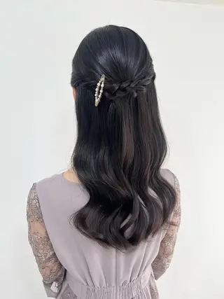セミロング ヘアアレンジ ヘアセットサロン /上坪愛美のヘアスタイル