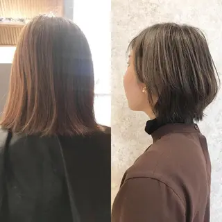 ミディアム カラー HARUNA🤍 大人ショートヘアのヘアスタイル