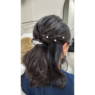 ミディアム ヘアアレンジ 💎Code.💎 risa🪄のマツエク・マツパデザイン