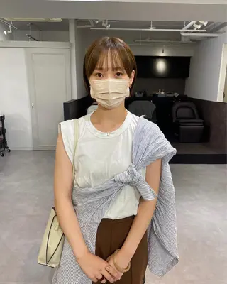 ショート カラー レイヤーパーマ＊ 顔まわり似合わせのヘアスタイル