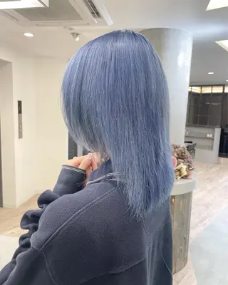 セミロング ♡似合わせハイトーン ♡maiのヘアスタイル