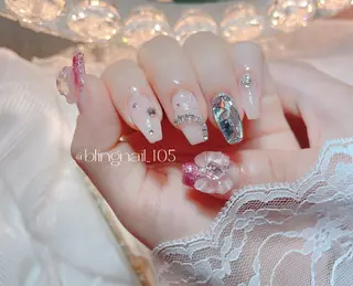 ネイル 23時まで❤︎韓国、 ワンホンネイルのネイルデザイン