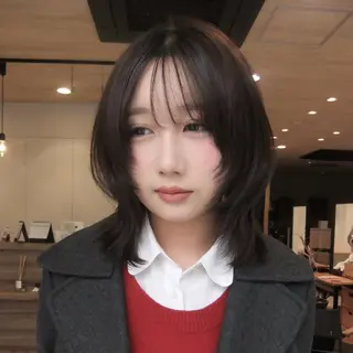 ミディアム 艶カラー/似合わせ/ yuan⟡.·のヘアスタイル